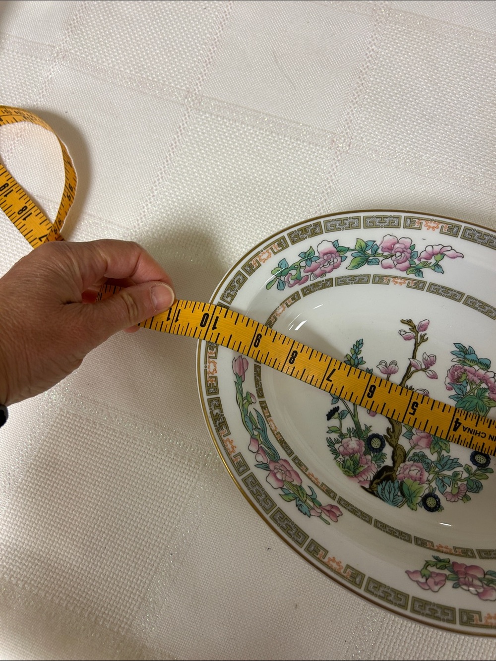 Vintage Syracuse China oval vegetable serving bowl "Indian Tree Pink” image 4
